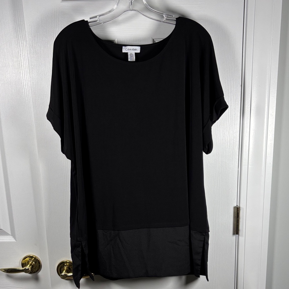 Calvin Klein Black Stretchy Dress Shirt Top XL